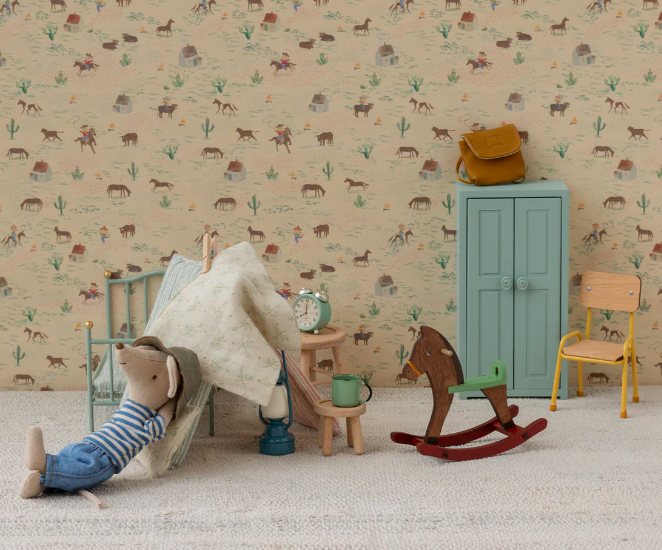 maileg rocking horse mouse dark brown