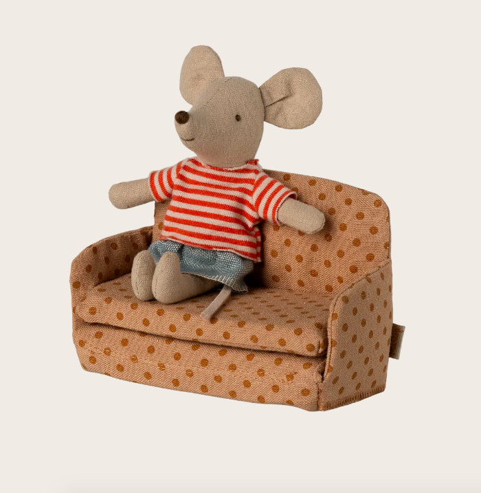 maileg sofa bed mouse dots