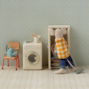 maileg washing machine mouse off white