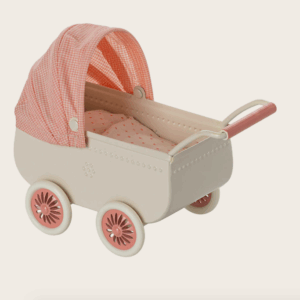 maileg pram mouse coral