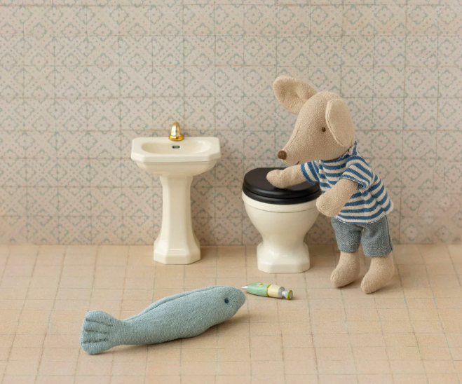 maileg bathroom sink mouse off white