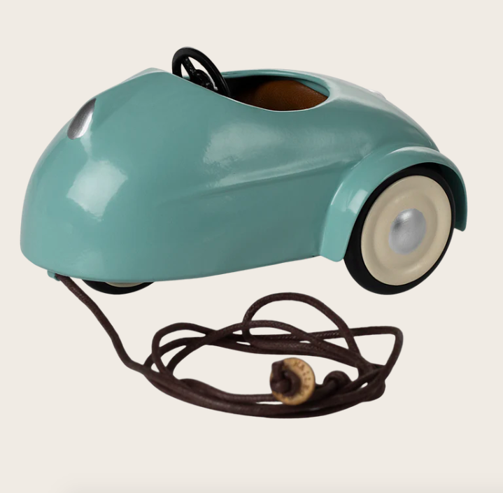 maileg car mouse light blue