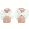 baby booties with bobbin lace bow
