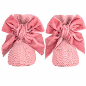 baby booties with velvet bow