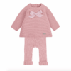 liberty bow set (sweater + trousers) pale pink
