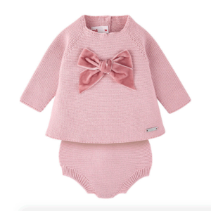 velvet bow set (sweater + culotte)