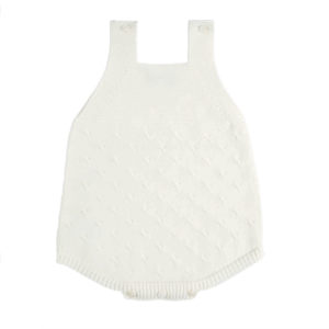 garter stitch textured romper cream