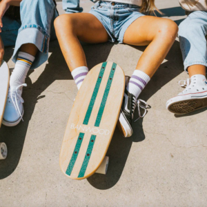wooden kids skateboard white