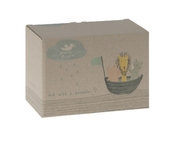 maileg noah's ark with 3 mini animals toys