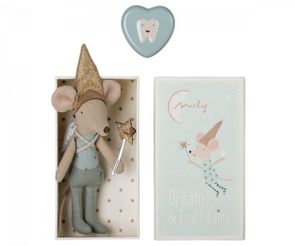 maileg tooth fairy mouse toy in matchbox big brother