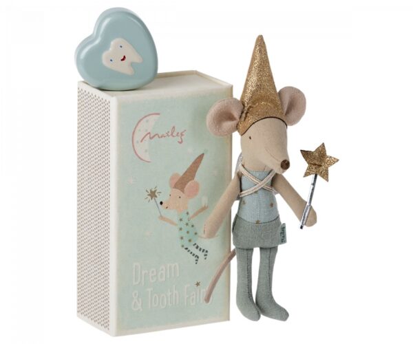 maileg tooth fairy mouse toy in matchbox big brother