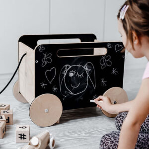 toy chest on wheels blackboard