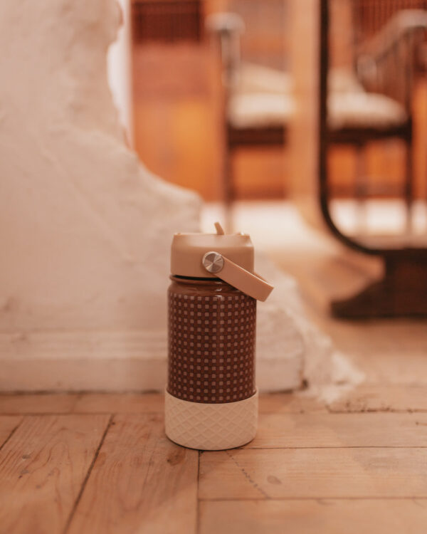 water bottle stainless steel vintage squares
