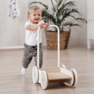 wooden baby walker white